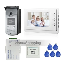 ENVÍO de la Nueva 7 “Pantalla LCD de Color de Vídeo Puerta Timbre Del Teléfono Del Sistema de Intercomunicación Timbre de La Cámara 700TVL HD de Acceso RFID En Stock