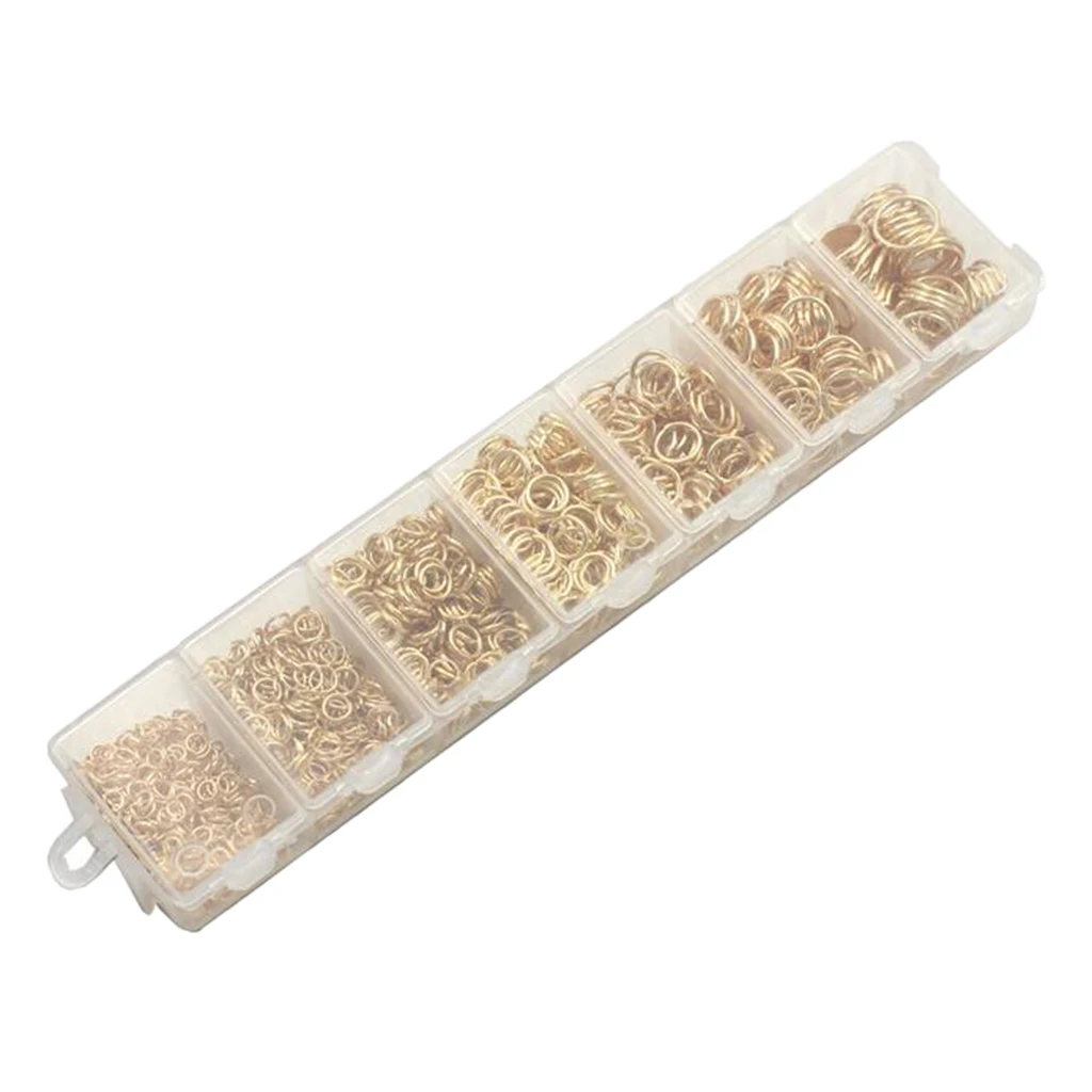 1450 Pieces 3/4/5/6/7/8/10mm DIY Jewelry Findings Single Loop Round Open Jump Rings Findings Accessories