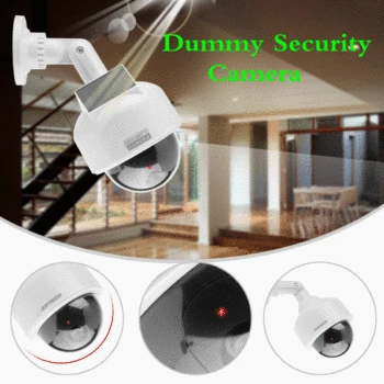 

VBESTLIFE Dummy Security Camera Indoor Outdoor Fake Surveillance Security Camera Realistic Dome Shape Solar Camera