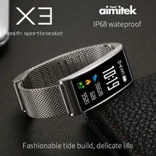 Aimitek X3 Цвет Экран Смарт IP68 Водонепроницаемый браслет Фитнес, измеритель артериального Давление монитор сердечного ритма для iOS и Android