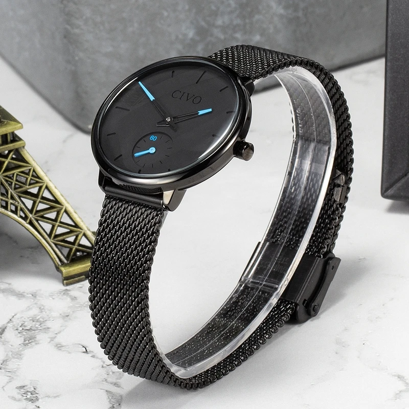 

CIVO Ladies Watches Waterproof Quartz Watch Women Ultra-thin Elegant Female Genuine Leather Strap Wristwatch clock Montre Femme