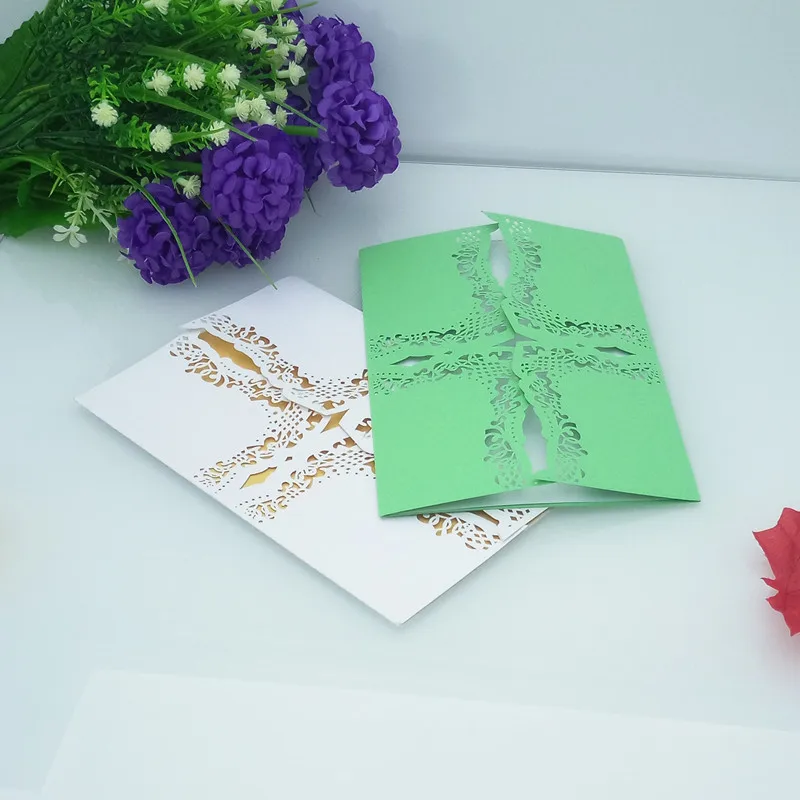

30 pcs Elegant Lace Favor Wedding Invitations Card Laser Cut Personalized Wedding Decoration Birthday Invitation Card 5ZH55