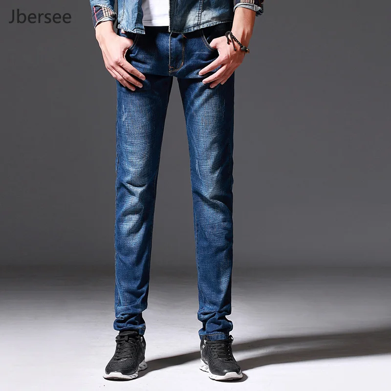 Для мужчин Джинсы для женщин Повседневное Демисезонный прямой крой брючин Slim Fit Stretch обтягивающие джинсы Для мужчин классические джинсовые