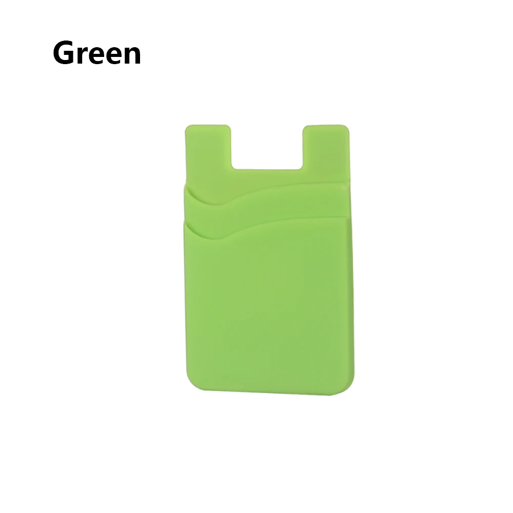 1 шт. силиконовый чехол-держатель для карт для мобильного телефона, кошелек на клейкой основе, держатель для карт, Аксессуары для мобильных телефонов - Цвет: green