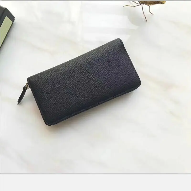 

2018 new top quality men and women really leather type long single multi card hand mobile phone Wallet ZIPPY bag clip bag mail