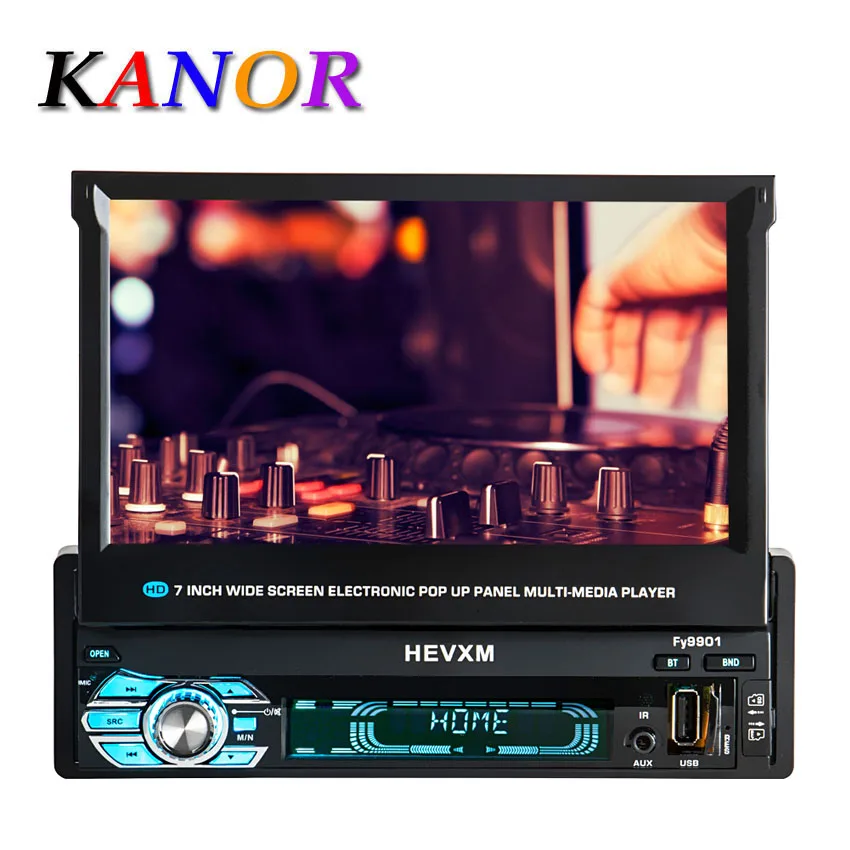 

KANOR 1 din car dvd player gps navigation cd mp3 mp5 usb sd Bluetooth 1DIN Telescopic structure screen Car Multimedia Player