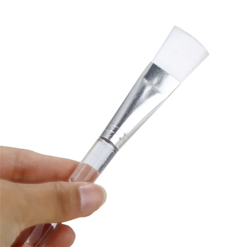 

1 Pcs Facial Mask Brush Face Treatment Makeup Tool with Clear Plastic Handle Facial Mud Mask Applicator Brush Pair