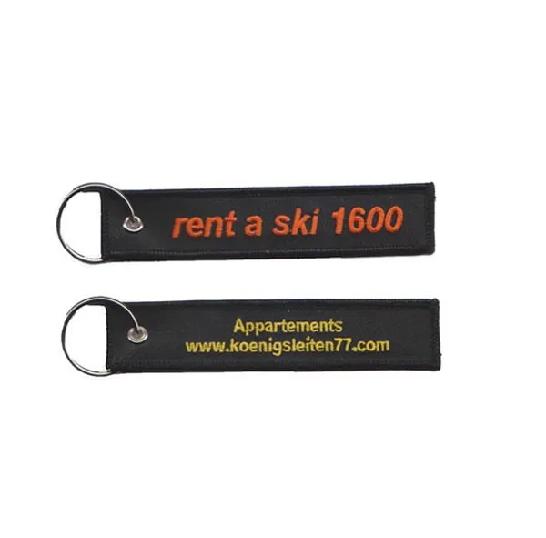 

Embroidery Keychain Custom Embroidered Key Chains Made the Logo for Double Side Twill with 3cm Metal Ring Custom and MOQ100pcs