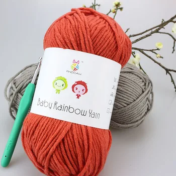 

Wholesale 200g/Lot Baby Thick Milk Cotton Crochet Wool Yarn For Hand Knitting Blended Eco-Friendly Dyed Blanket Sweater Thread