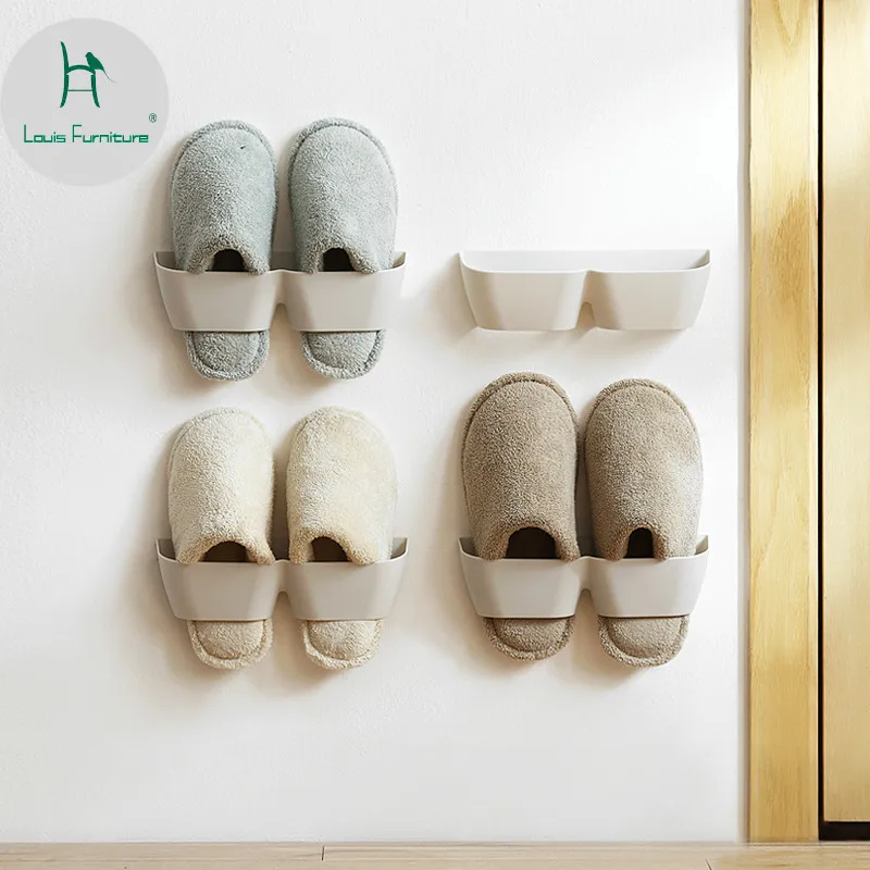 

Louis Fashion Hanging Wall Type Simple Shoe Rack 2 Space Saving Living Room Dragging Plastic Storage