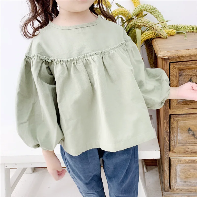 Primavera e Outono Anos de Idade das Crianças Cabolsa de Manga Bebê Camisas Meninas Crianças Novo 1-3 Comprida Camisa 2020 11 Blusas e camisas