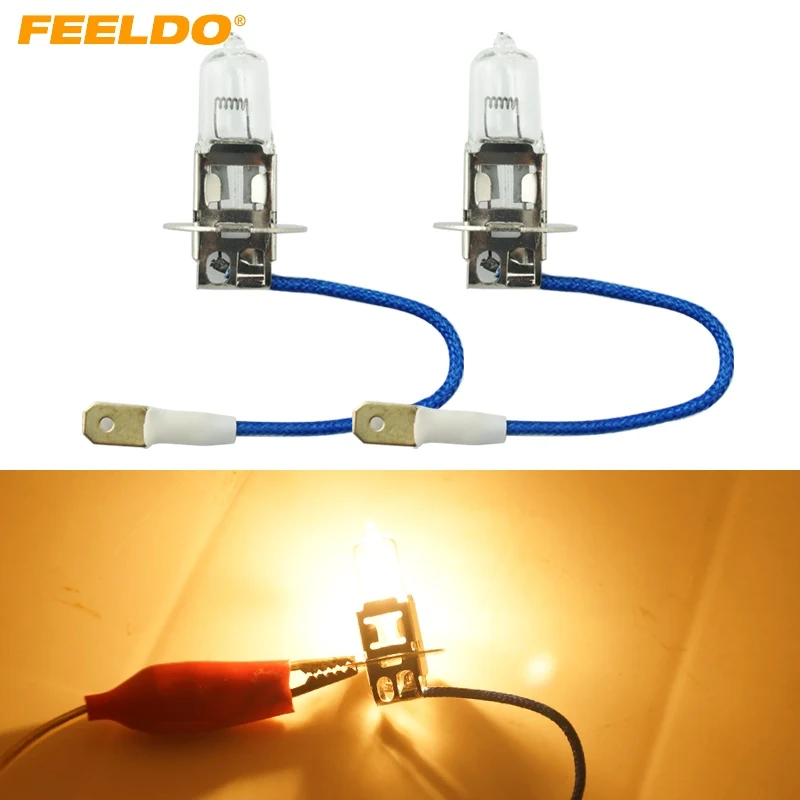 

FEELDO 10 шт Теплый Белый H3 70W 100W грузовик лампа 3000K DC24V # фара автобуса