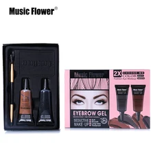 Music Flower бренд макияж карандаш для бровей Набор кремов 5 цветов с кисточкой долговечный легко носить естественные красивые брови