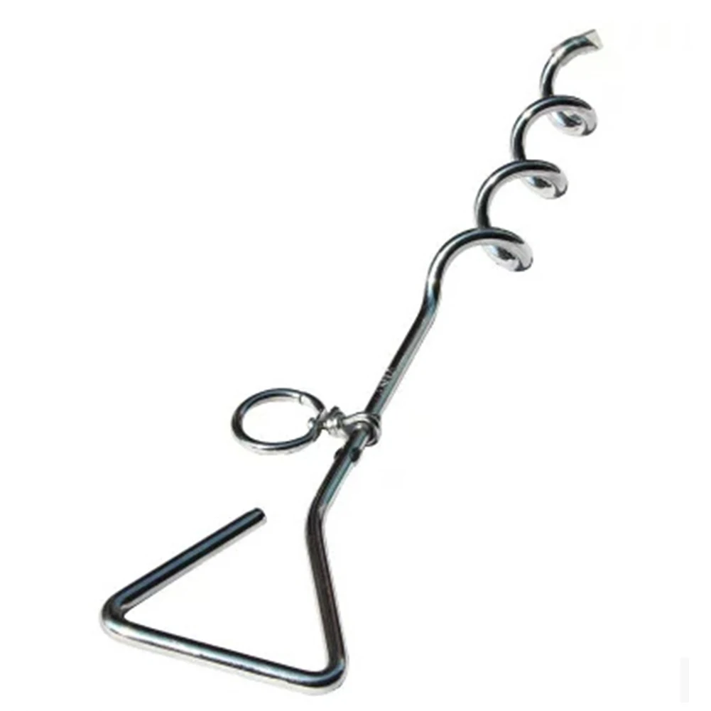 

Outdoor Camping Accessories Anti Wrap Portable Dog Fixed Pile With Ring Screw Pet Tether Durable Heavy Duty Ground Stake Tie Out
