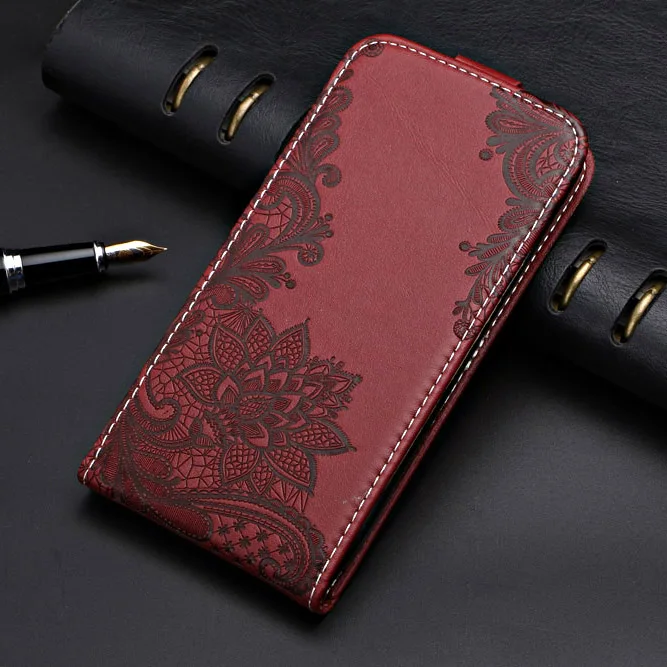 Business Vintage Flip Case For Haier Power P11 Case Special Cover PU and Down Plain Cute phone bag - Цвет: lace winered