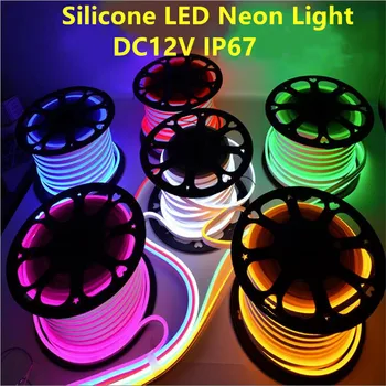 

Silicone LEDs Flexible Neon Light Waterproof IP68 Waterproof DC12V SMD2835 Silicone NEON LED STRIP LIGHT 5*12mm 120led/M