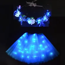 Women Girl LED Party Light Up Wire Tutu Flower led headbands Wreath Garland Stage Dancing Mini Skirt Glow Party Supplies Women Girl LED Party Light Up Wire Tutu Flower led headbands Wreath Garland Stage Dancing Mini Skirt Glow Party Supplies