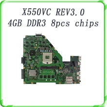 Laptop Motherboard For X550VC X550CC with 8 pcs chips 4GB DDR3 HM76 GT720 REV3.0 Mainboard fully tested & free shipping