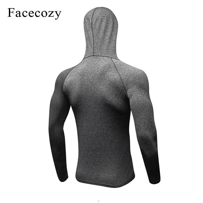 Мужская спортивная куртка Facecozy тренировочная с капюшоном для бега и фитнеса