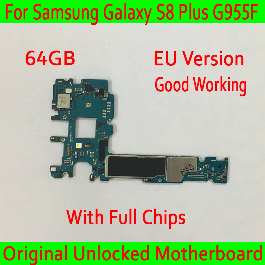 

For Samsung Galaxy S8 Plus G955F Motherboard with Android System,Original unlocked for Galaxy S8 G955F Mainboard 64GB,EU Version