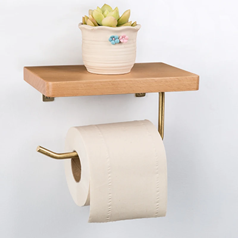 

Roll Holder Wood Towel Rack Tissue Box Toilet Paper Holder Toilet Paper Holder Shelf Storage Rack Bathroom Supplies