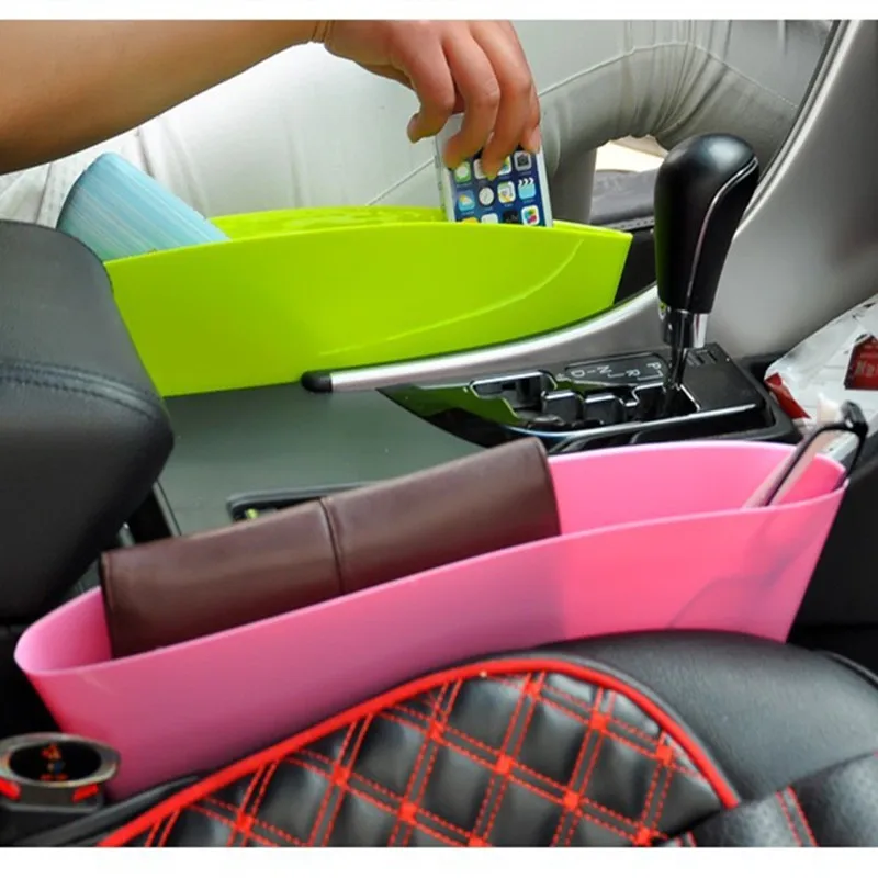 2Pc auto seat pocket Car Seat Box Gap Pocket Catcher Organizer Leak