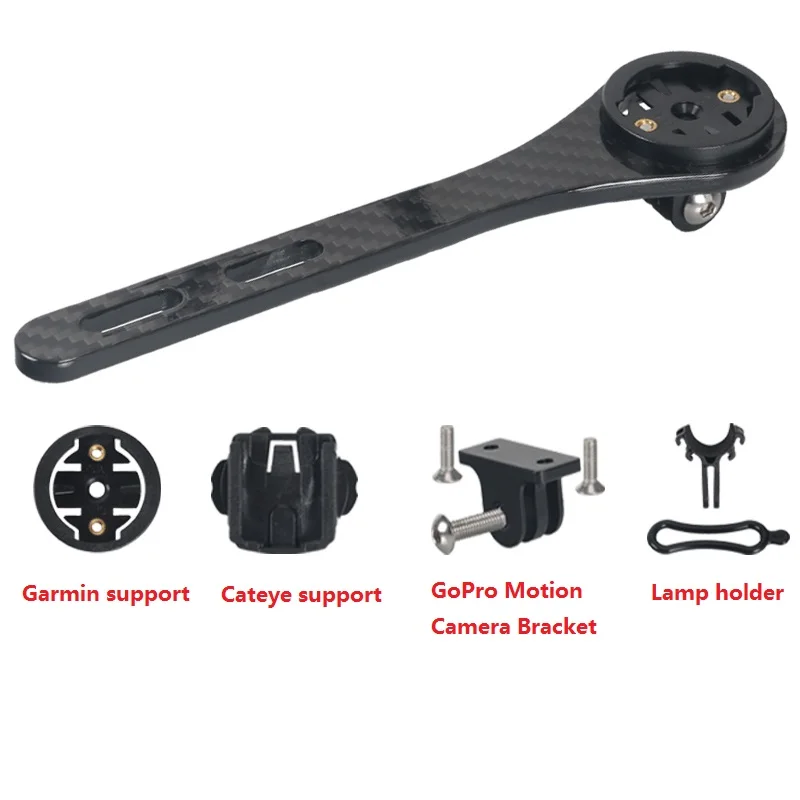 

full new carbon fiber Garmin/bryton/cateye/igpsport Bicycle bike Computer support holder+GoPro Motion Camera Bracket+Lamp holder