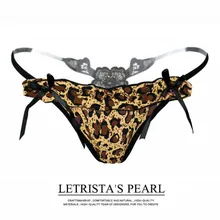 Женские леопардовые трусики танга с принтом, кружевное Эротическое привлекательное нижнее белье для девушек, стринги без бретелек, трусики для секса, сексуальное нижнее белье, Т-образные трусы