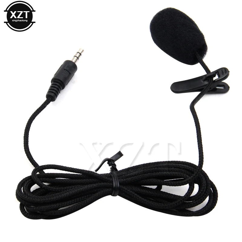 

1PCS 3.5mm Jack Microphones Lavalier Lapel Tie Clip Microfono Mini Mic Black Metal For Speaking FOR all 3.5 mm jacks device