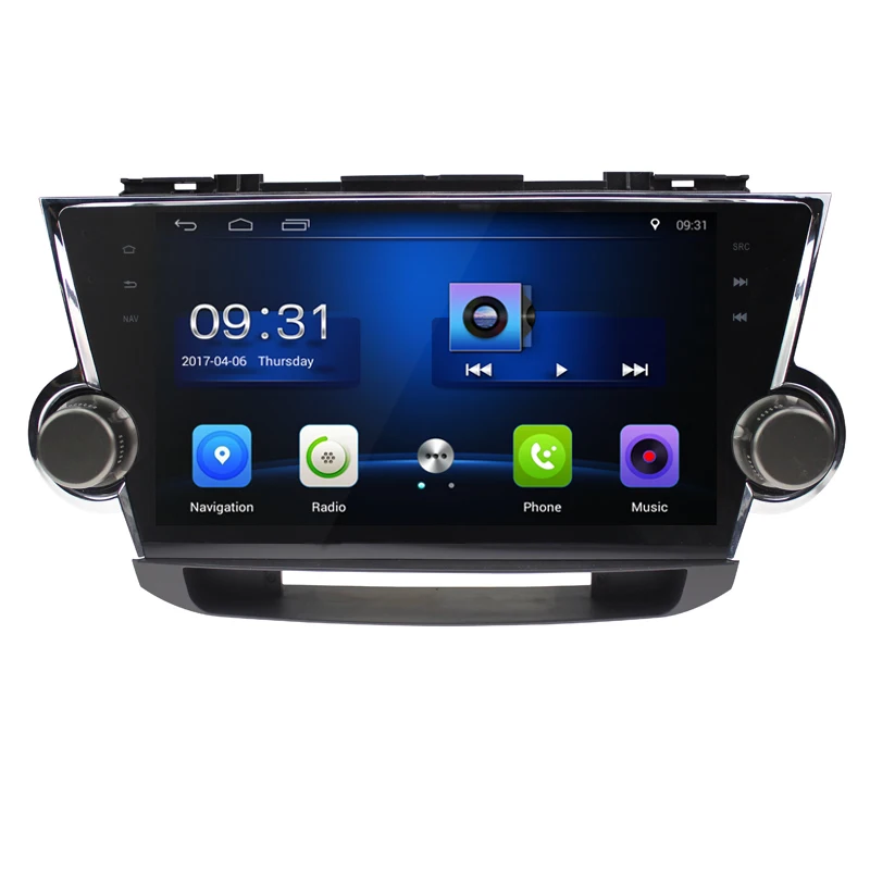 Cheap 10.2" Quad Core Android 6.0 1G RAM Car Radio for Toyota Highlander Kluger 2008-2012 with GPS Navigation steering wheel Free map 19