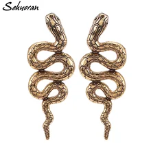 Sehuoran Oorbellen серьги-гвоздики в стиле бохо, Винтажные серьги в виде змеи для женщин, женские модные ювелирные изделия, индивидуальные серьги Brinco