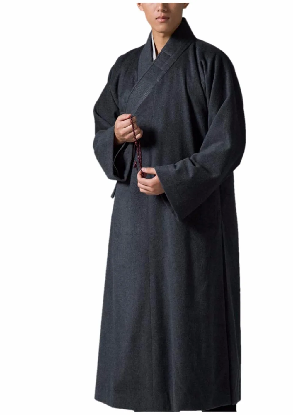 

ZanYing Men's Medieval Monk Gown Buddhist Meditation Wool Robe S-XXL ZYS27