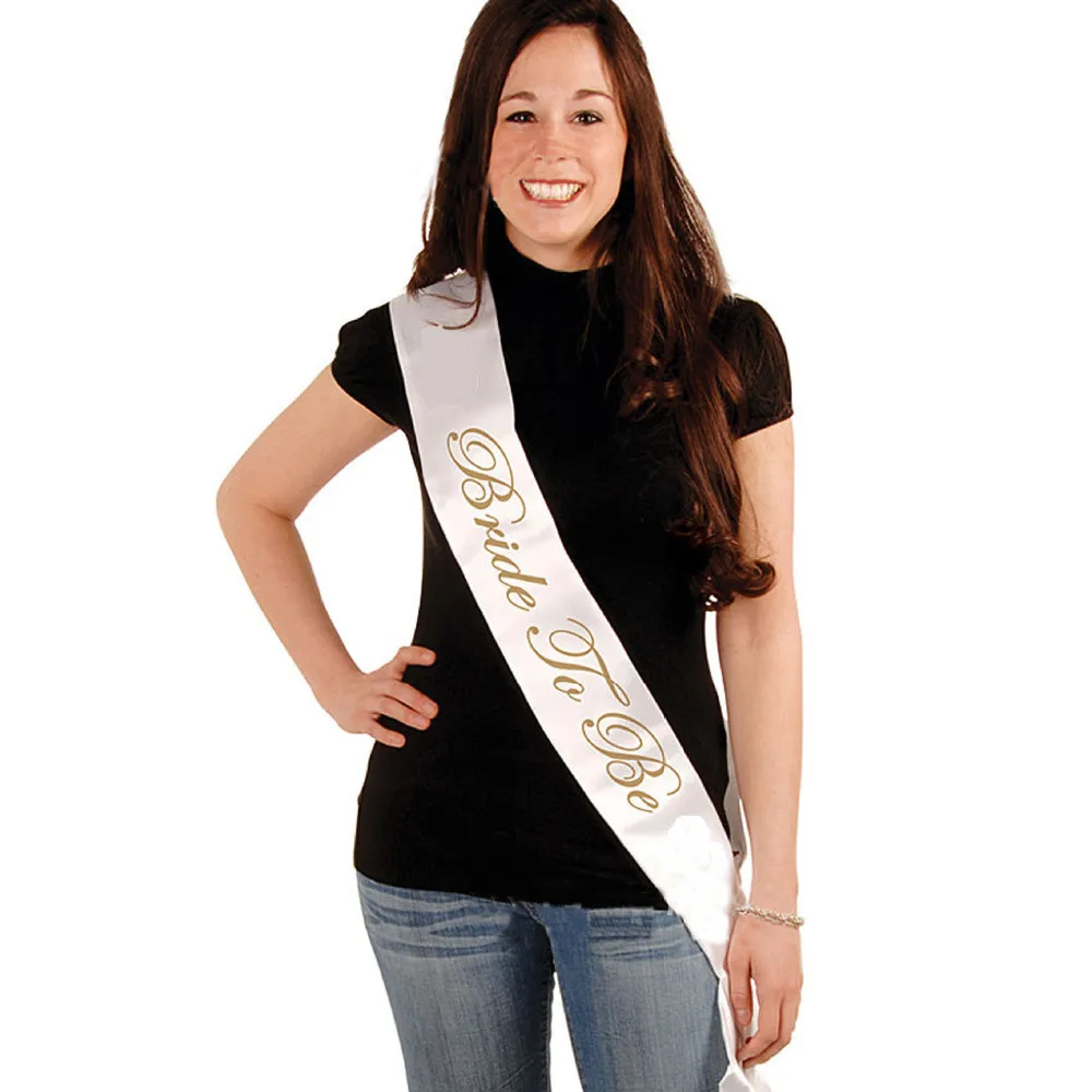

Bachelorette Party Bride To Be/bride tribe Satin Sash Gold Letter Bridal Shower Wedding Decorations Supply Accessory