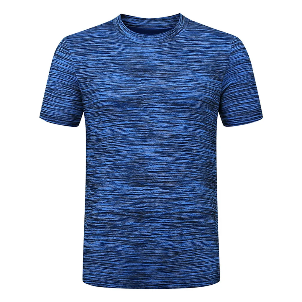 

2019 Men's Summer Plus Size Soild Fashion O-Neck T-shirt Fitness Sport Fast-Dry Breathable Top Daily Blouse #30