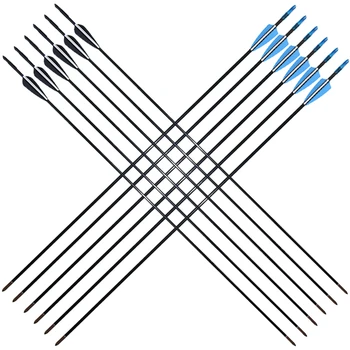 

Free shipping 6pcs/pack archery fiberglass arrow OD 6mm spine 750 fletched shooting arrow