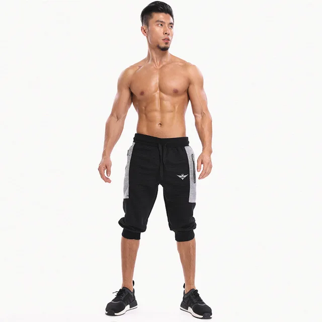 DK10 black Новые мужские шорты мужские тонкие короткие брюки фитнес бодибилдинг; бег мужские брендовые прочные треники фитнес спортивные хлопковые шорты - Цвет: DK10 black