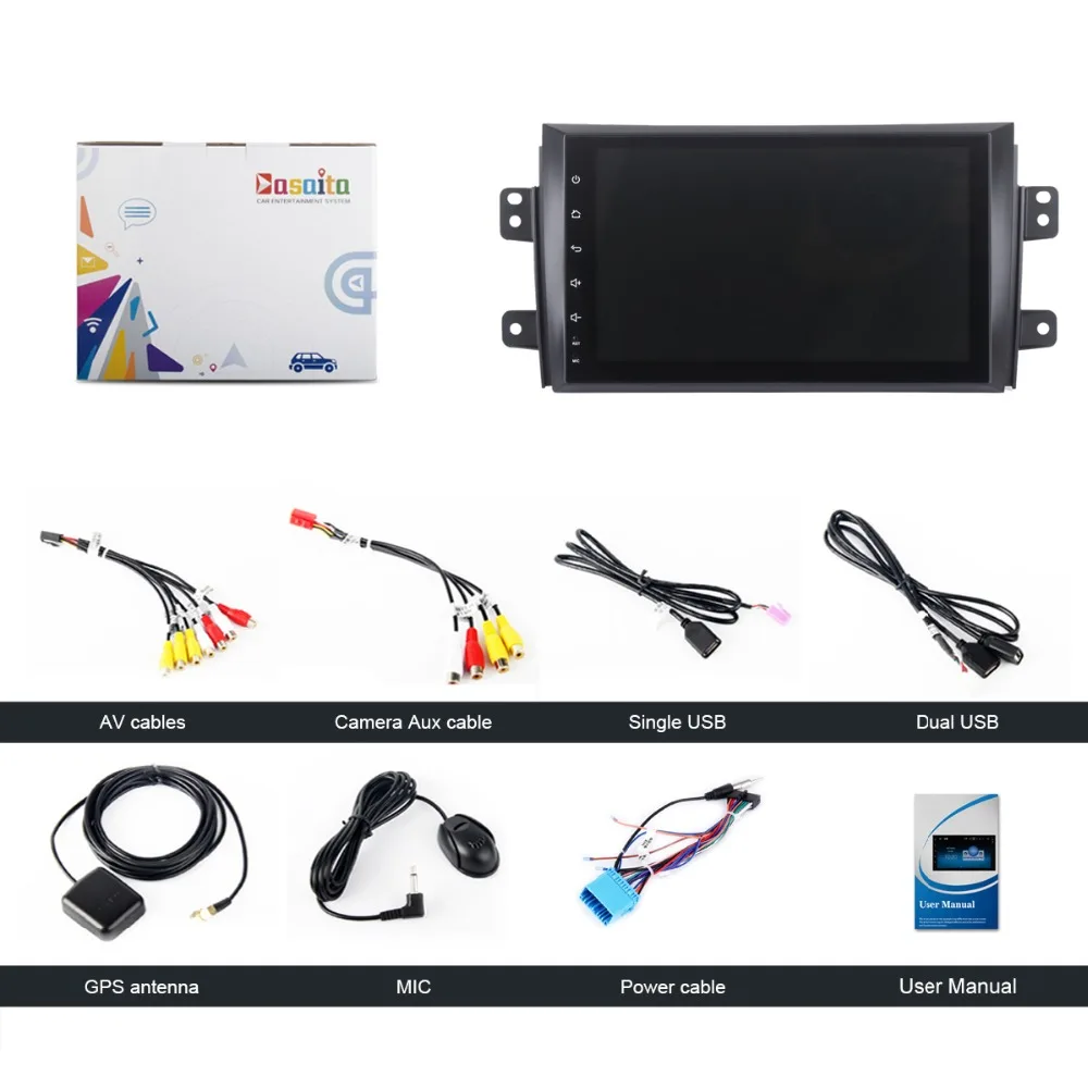 Sale Dasaita 9" Android 7.1 Car GPS Player Navi for Suzuki SX4 2006-2011 with 2G+16G Quad Core No DVD Stereo Radio Multimedia HDMI 4G 5