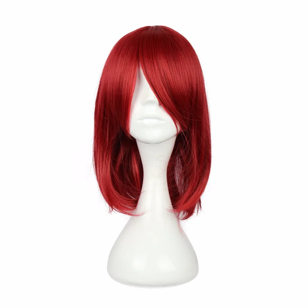 MCOSER 45 см прямой синтетический средний красный косплей костюм парик Высокая температура волокна волос WIG-022D