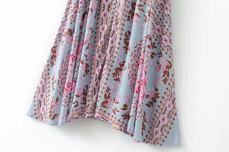 Винтажная шикарная летняя хиппи Для женщин цветочный принт пляжная юбка в стиле бохо сетка Милая богемная вискоза длинная юбка макси для женщин