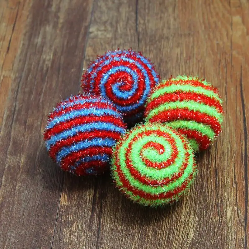 

5cm Pet Kitten Cat Ball Interactive Toys Sound Ball Cat Play Chewing Rattle Scratch Catch Ball Cat Exrecise Teaser Toy