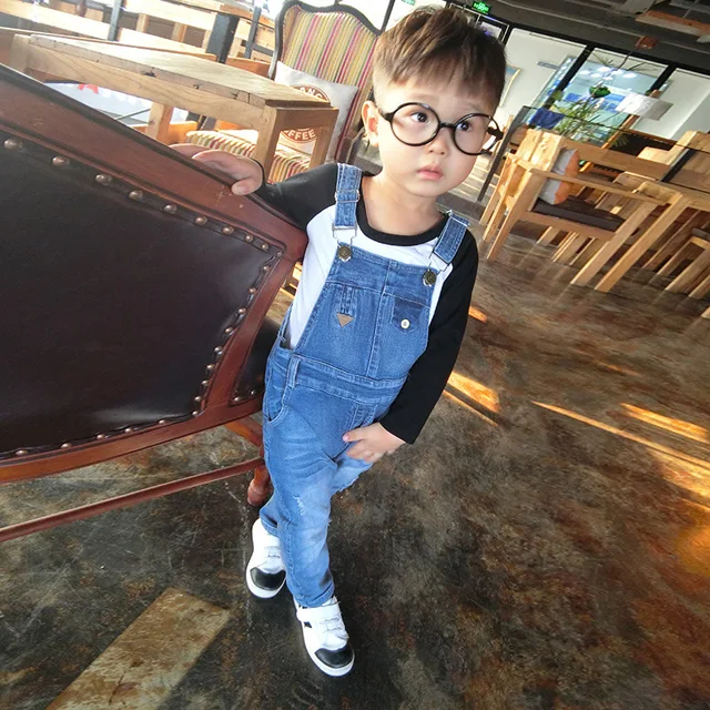 Kids Denim Overalls The Autumn Children Jumpsuits For 1-5T Unisex Boys And Girls Jeans Pants Children’s Cowboy Pocket Jeans