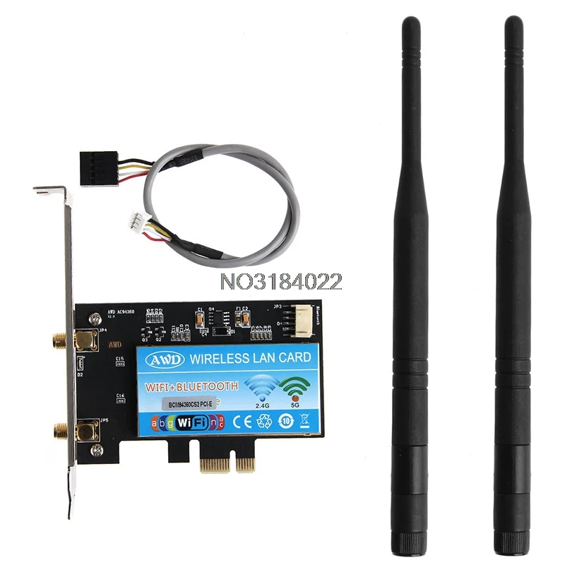 

BT4.0 BCM94360CS2 PCI-E 867Mbps 802.11AC Dual Band Wifi PCI-Express Adapter Card