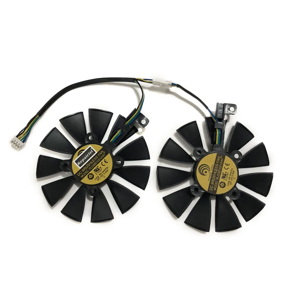 2 шт./компл. PLD09210S12HH EX GTX1060 GTX1070 охлаждающий вентилятор GPU для GeForce ASUS GTX 1060/1070 двойная
