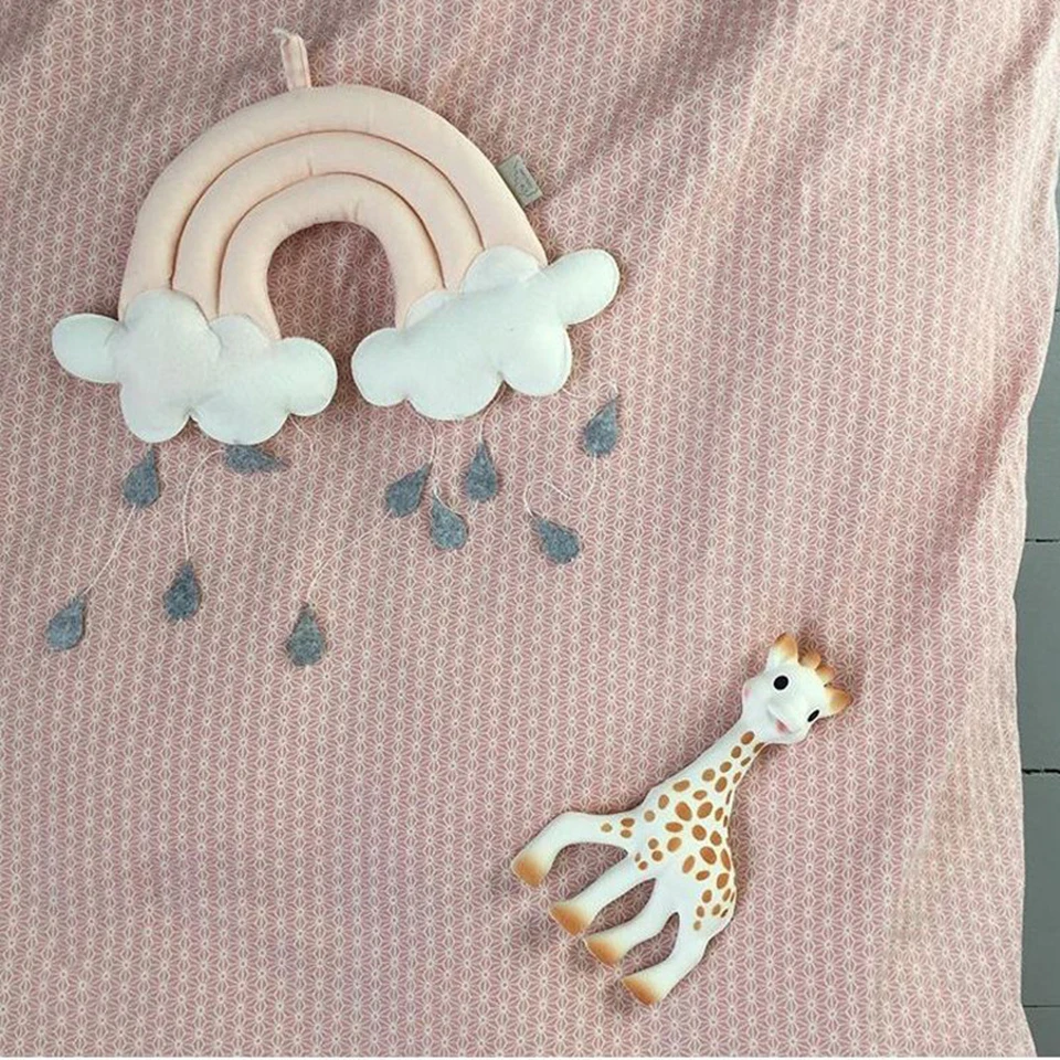 Украшение в детскую комнату кроватки бампер для новорожденных дождь Облака Дизайн INS детская палатка настенный фотографии украшения
