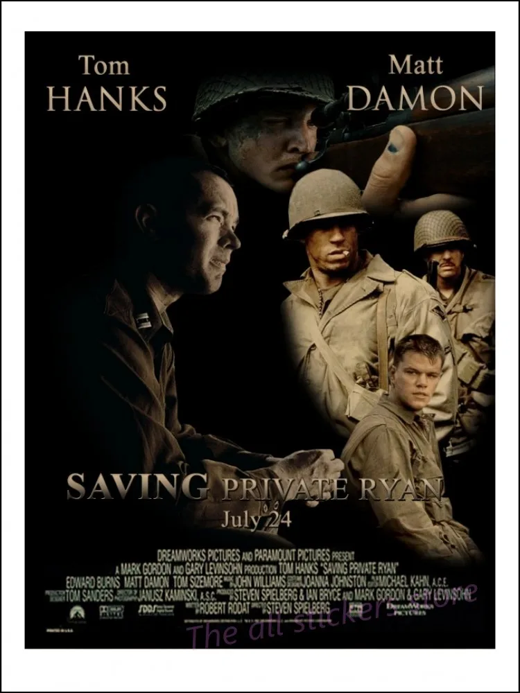 Saving Private Ryan Classic Movie Poster Bar living room decorative painting Vintage Kraft Poster Wall stickers/5061
