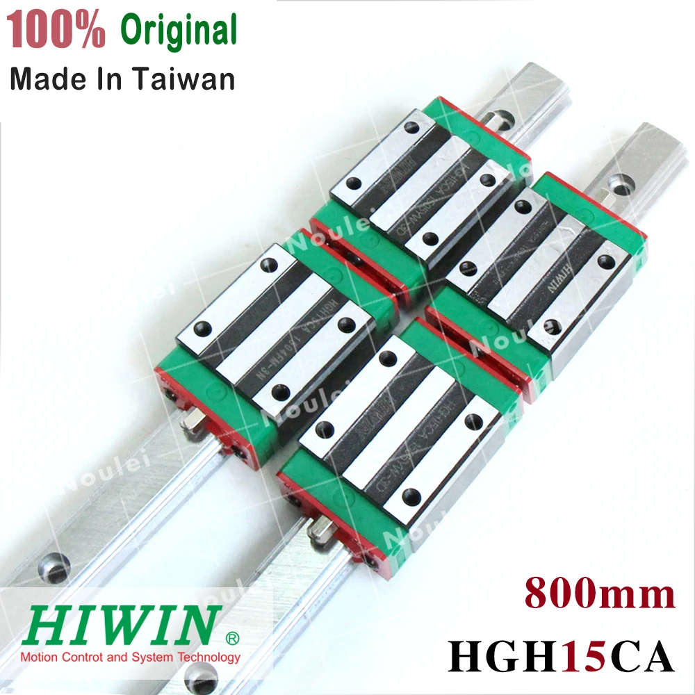 

HIWIN Linear Guide Rail HGR15 2pcs Guide Linear + 4pcs Slide Blocks HGH15CA 800mm