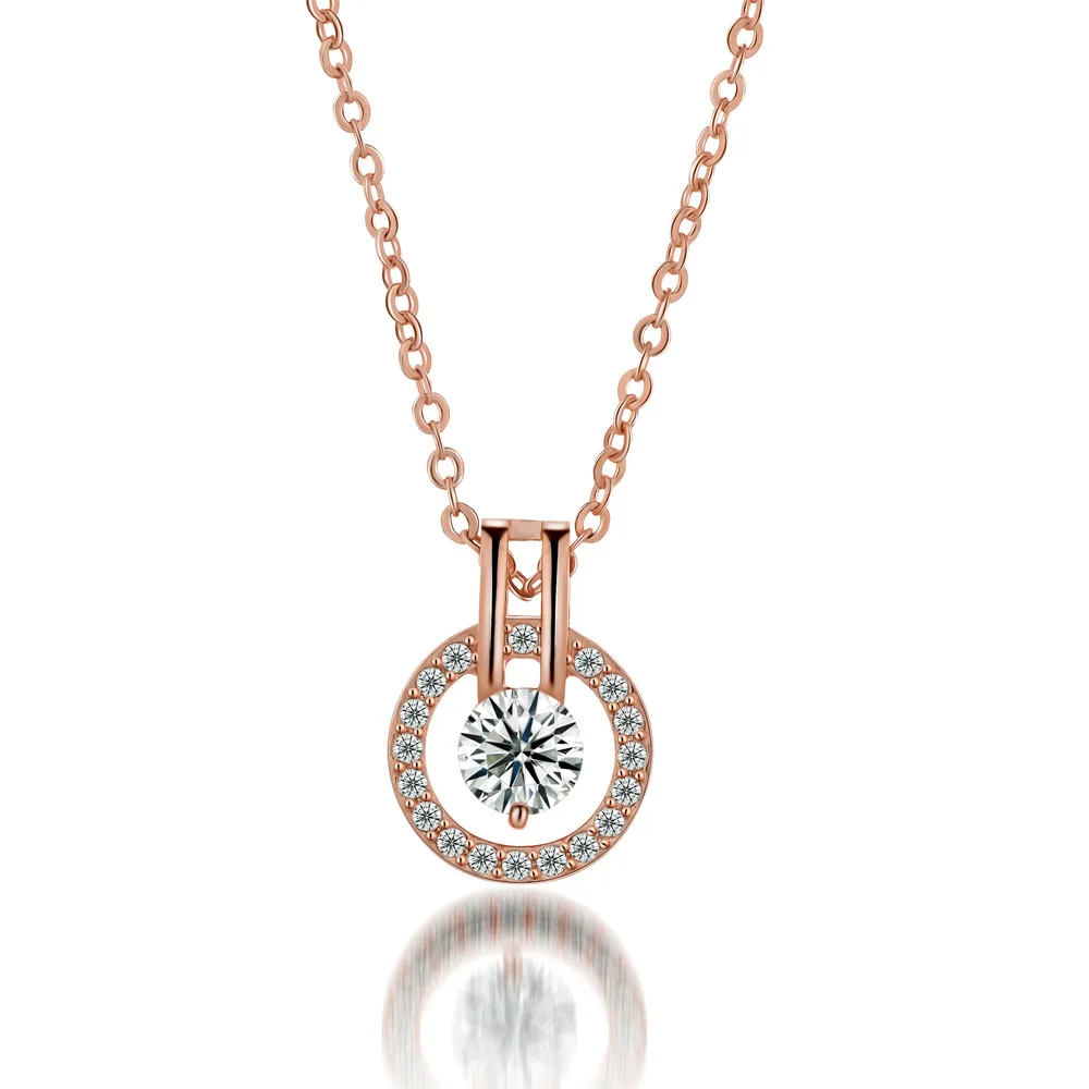 Кристаллы циркона, подвеска в виде звезды Douyin, модное женское ожерелье на шею, цепочка на свитер - Окраска металла: Покрытие из розового золота