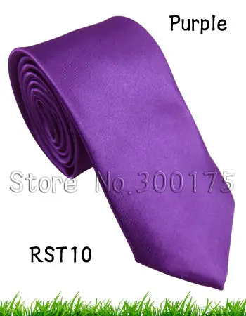 Для мужчин твердых тощий галстук Gravatas тонкий Corbatas Свадебные Узкий шеи галстук атлас галстук мужской 22 Цвета 6 см - Цвет: purple