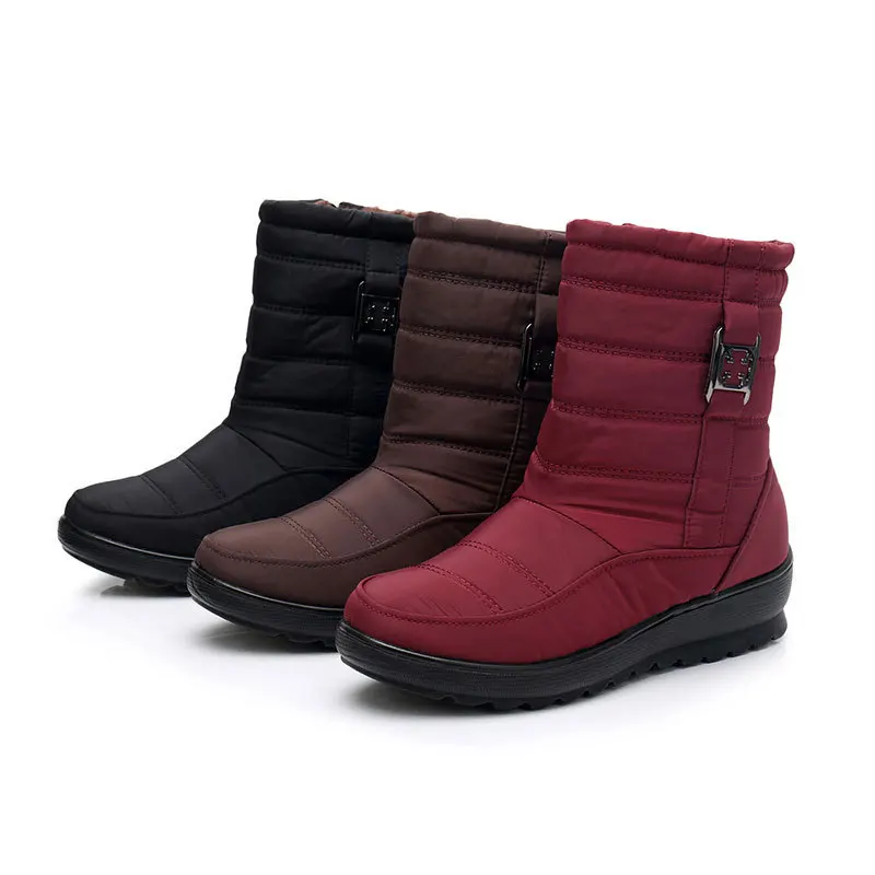 

Platform Boots Women Ankle Boots Zip On Winter Warm Waterproof Ankle Boots Flat With Causal Shoes Woman Plus Size