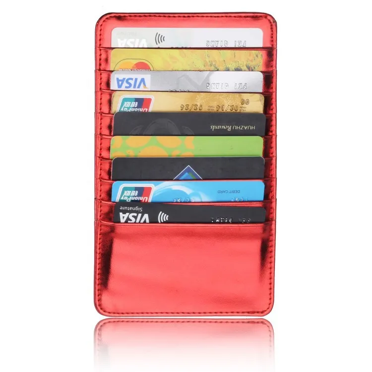 Новинка, яркий цветной женский длинный тонкий держатель для карт, много карт, для путешествий, денег, монет, сумка, ID, минималистичный кошелек, кошельки для девушек - Цвет: Red